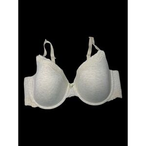 Ambrielle 40D Organic Cotton Demi Bra Lined Lace Underwire Womens Beige Bra